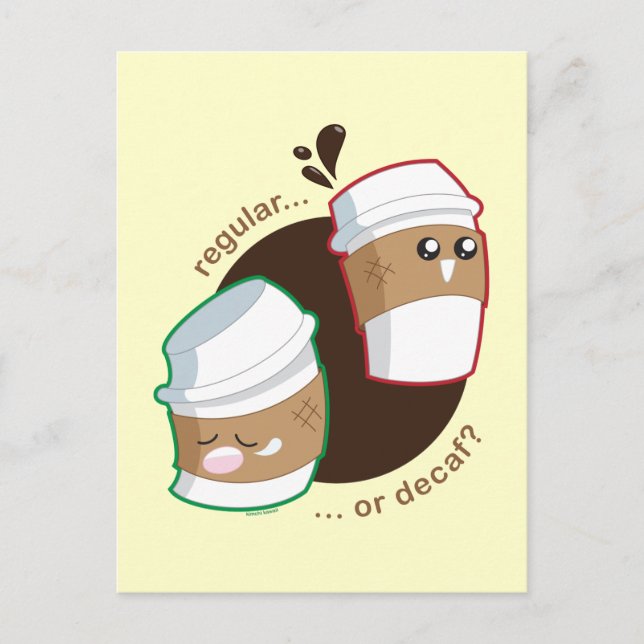 Regular eller Decaf? Vykort (Framsida)