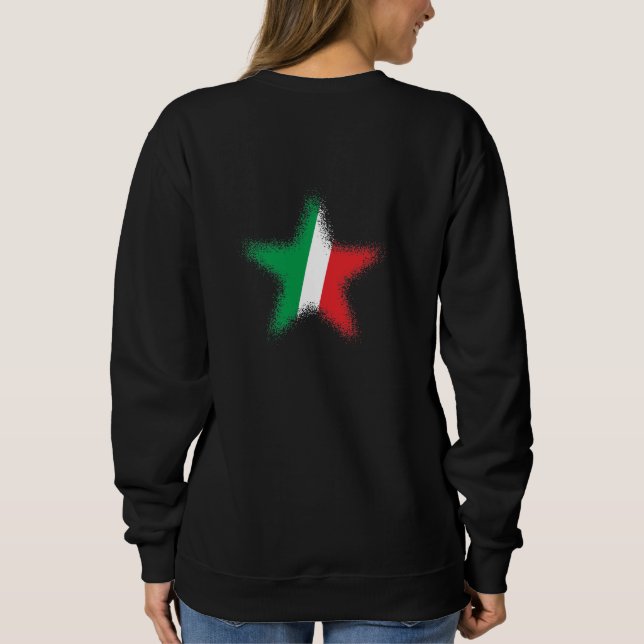 Regular Italiensk Flagga Graffiti Star Graphic T-S T Shirt (Baksida)
