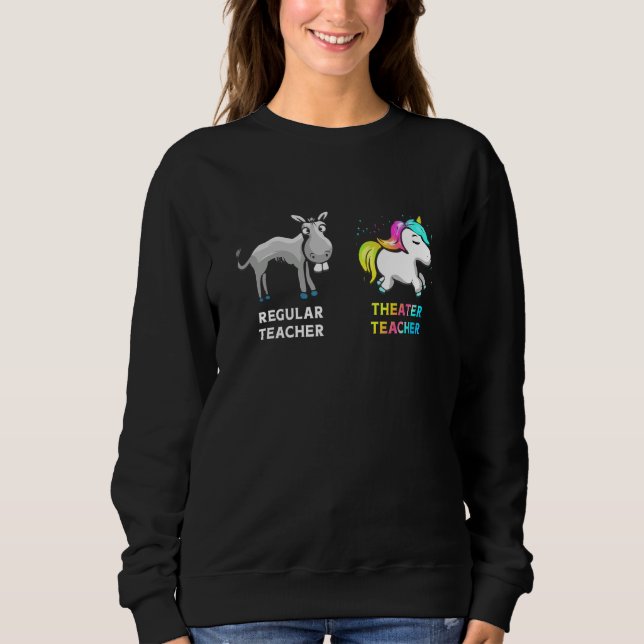 Regular Teacher Donkey Theater Teacher Unicorn T Shirt (Framsida)