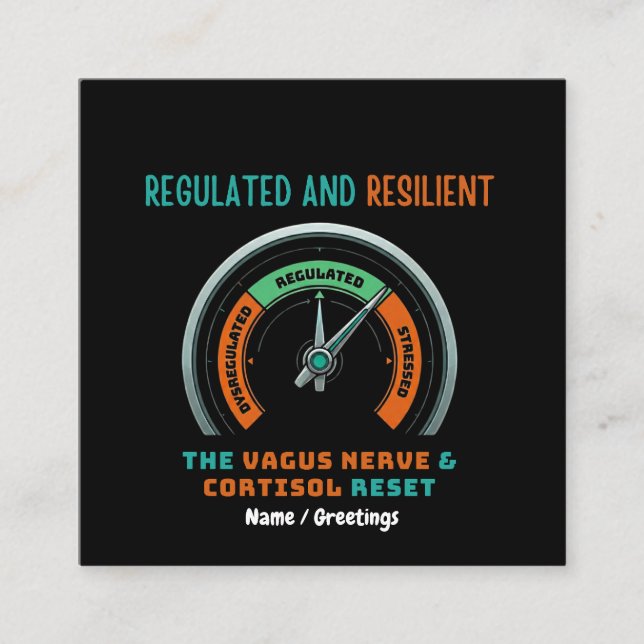 Regulated and Resilient Vagus Nerve Cortisol Reset Fyrkantigt Visitkort (Framsida)