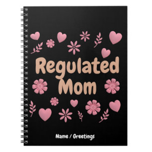 Regulated Mom 3D Rosa Blommig Hjärtformad Estetik Anteckningsbok