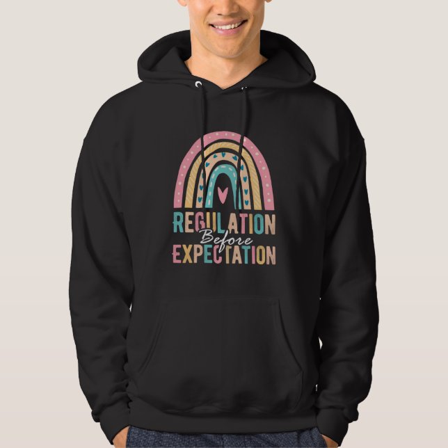 Regulation Before Expectation Retro Neurodiversity Hoodie (Framsida)
