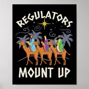 Regulatorer Montera Rolig Högtid Jul Klok M Poster
