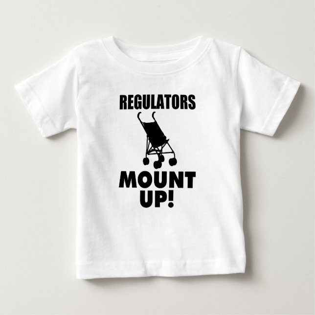 Regulatorer monterar upp den roliga bebisskjortan tee shirt (Framsida)