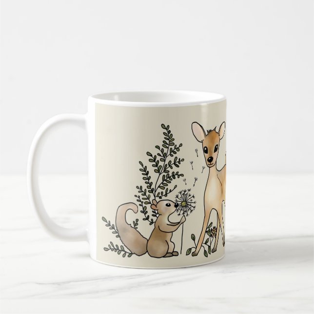 Reh und Eichhörnchen  Kaffeetasse Kaffemugg (Vänster)