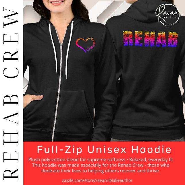 Rehab Crew Fullt-Zip Unisex Hoodie T Shirt (Skapare uppladdad)