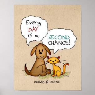 Rehab & Detox Tecknad: Recovery Sobriety DrugFree Poster