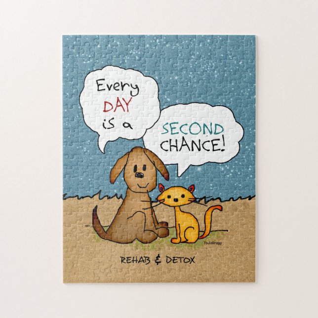 Rehab & Detoxtecknad: Återställningsnykterhet Pussel (Vertikal)