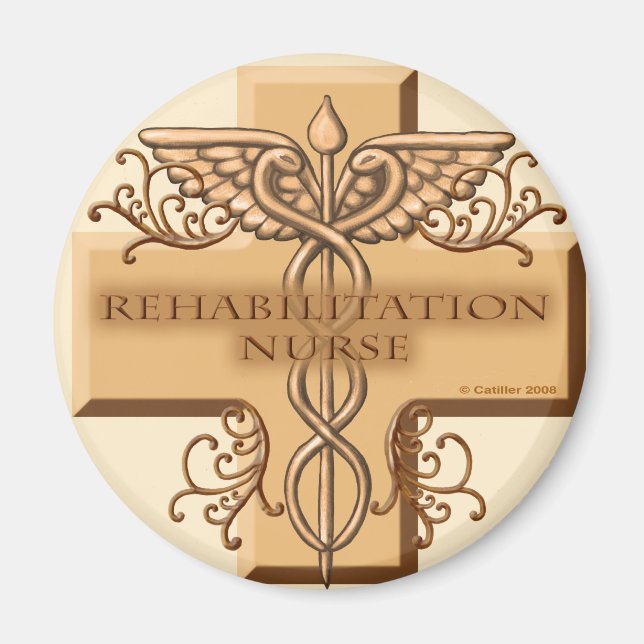 Rehab Nurse Caduceus Magnet (Framsidan)
