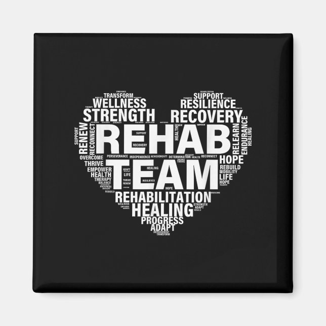 Rehab Team PhysiTherapy Rehabilitation Awarene Magnet (Framsidan)