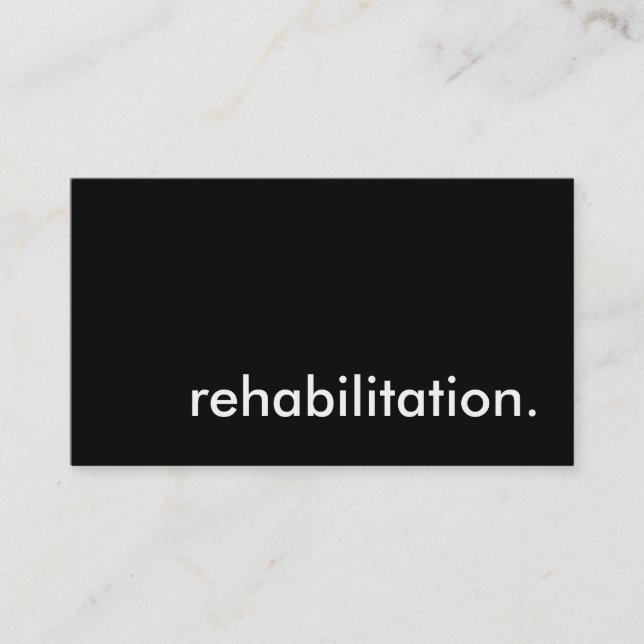 rehabilitering. visitkort (Framsida)