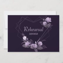 Rehearsal Dinner Bröllop Lila Blommigt Violet