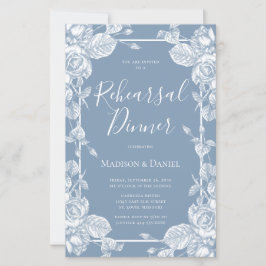 Rehearsal Dinner Budget Dusty Blue Blommigt