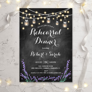 Rehearsal Dinner - Chalkboard Ljus Lavender Inbjudningar