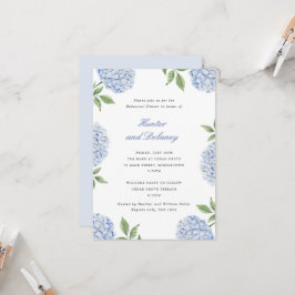 Rehearsal Dinner Classic Blue Hydrangea Flower, SM Inbjudningar