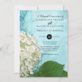 Rehearsal Dinner Damask White Hydrangea Bröllop Inbjudningar