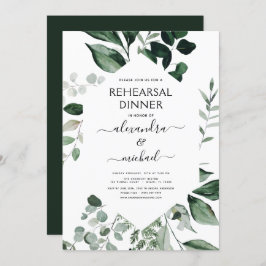 Rehearsal Dinner Foliage Greenery Elegant Invati Inbjudningar
