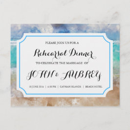 Rehearsal Dinner for Beach or Tropical Bröllop Inbjudan Vykort