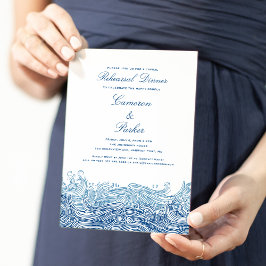 Rehearsal Dinner för Blå oceanen Vågar Avslappnad  Inbjudningar