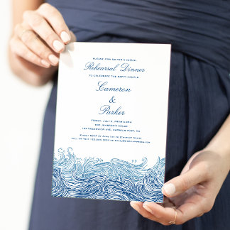 Rehearsal Dinner för Blå oceanen Vågar Avslappnad  Inbjudningar