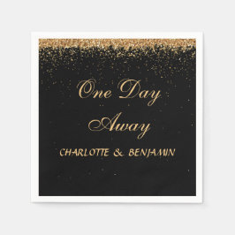 Rehearsal Dinner för elegant Black och Guld Glitte Pappersservett