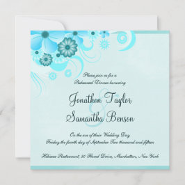 Rehearsal Dinner för lätt Aqua Blue Square Bröllop Inbjudningar