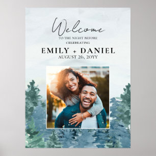 Rehearsal Dinner för Rustic Watercolor Mountains Poster