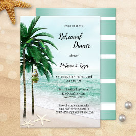 Rehearsal Dinner för Tropical Beach Handflatan Trä Inbjudningar