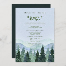 Rehearsal Dinner för vinterberget Träd Inbjudningar