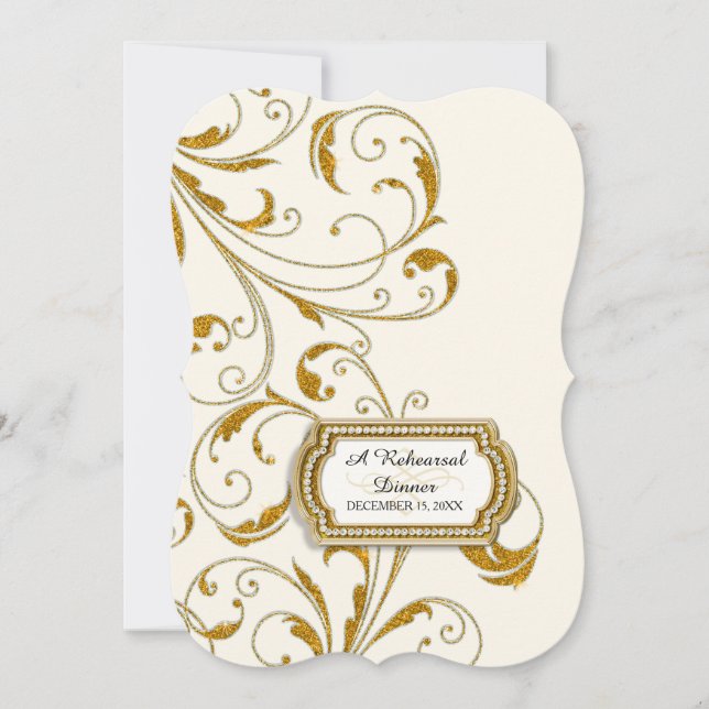 Rehearsal Dinner, Glam Old Hollywood ReEmergency Inbjudningar (Framsida)