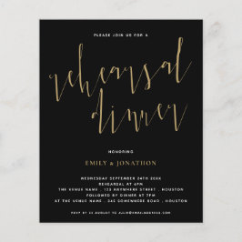 Rehearsal Dinner Guld Black Inbjudan
