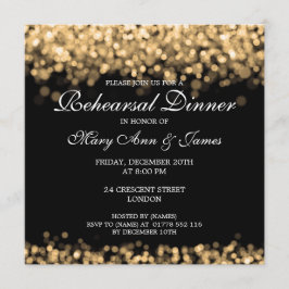 Rehearsal Dinner guld Ljus Bröllop Inbjudningar