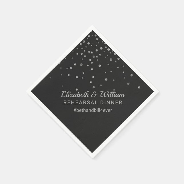 Rehearsal Dinner Hashtag Bröllop Pappra Napkins Pappersservett (Hörn)