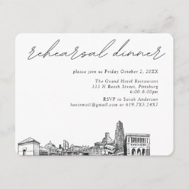 Rehearsal Dinner i Pittsburgh Bröllop Elegant Tilläggskort