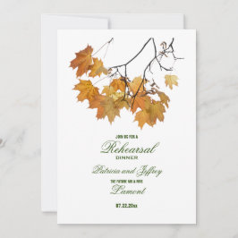 Rehearsal Dinner in i Höst löv Bröllop Inbjudningar