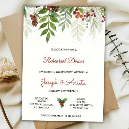 Rehearsal dinner Invitation card floral design Inbjudningar