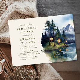 Rehearsal Dinner land Sjö Twilight Bröllop Inbjudningar