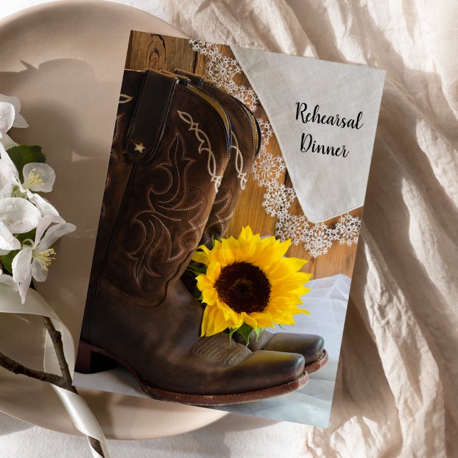 Rehearsal Dinner land Solros Snöre Bröllop Inbjudningar (Skapare uppladdad)