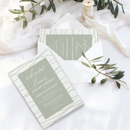 Rehearsal Dinner Modern Simple Dusty Sage Invati Inbjudningar