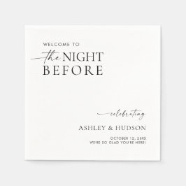 Rehearsal Dinner Napkin The Night Before Napkins Pappersservett