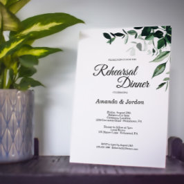 Rehearsal Dinner neutralt Botanical Bröllop Inbjudningar