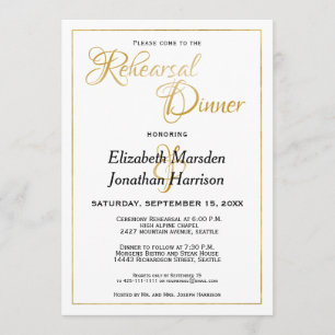 Rehearsal Dinner of Vatten bible Elegant Guld Inbjudningar