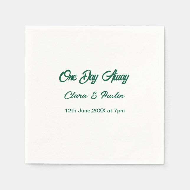 Rehearsal dinner One day away night before name da Pappersservett (Framsidan)