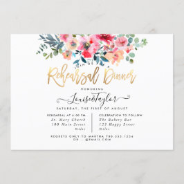 Rehearsal Dinner Red Ombre Watercolor Ro Inbjudningar