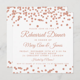 Rehearsal Dinner Ro Guld Glitter Confetti Inbjudningar