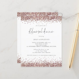 Rehearsal Dinner Ro Guld Glitter Inbjudan
