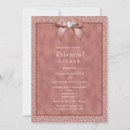 Rehearsal Dinner ro Guld & Snyggt Glitter Inbjudningar