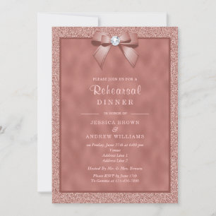 Rehearsal Dinner ro Guld & Snyggt Glitter Inbjudningar