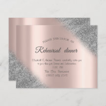 Rehearsal Dinner silver Glitter Ombre Ro Guld