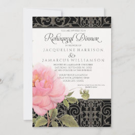 Rehearsal Dinner Southern Elegance Rosa Peony Art Inbjudningar